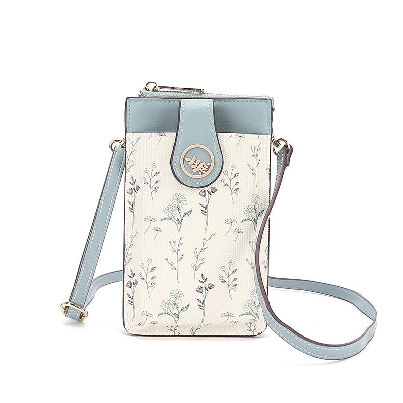 New Women's Stylish Coin Purse & Phone Bag: Summer Shoulder and Crossbody Messenger with Sweet Print