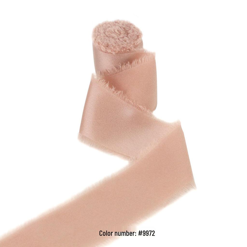 Hand-Tied Satin Chiffon Ribbon – Frayed Edge Silk Fabric for Gift Decoration