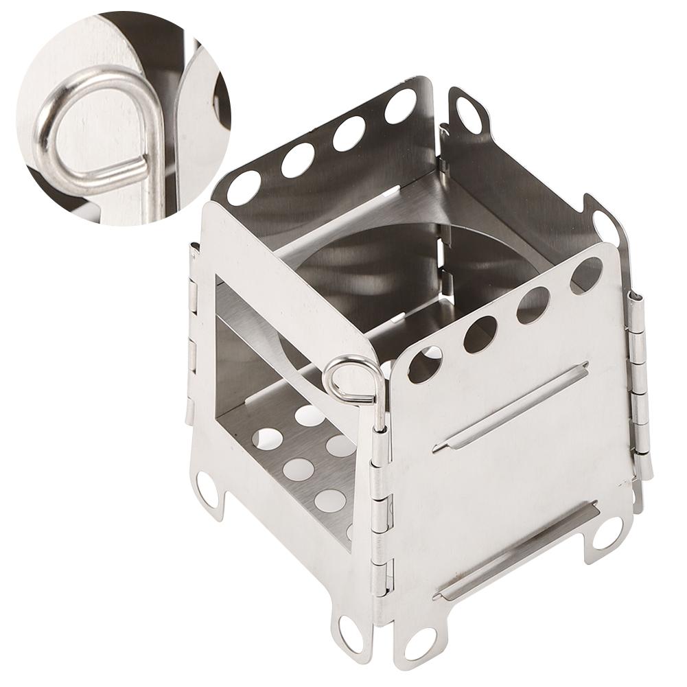 Tragbarer Edelstahl Klappkocher Holzkocher für Outdoor Picknick BBQ Camping Wandern