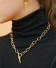 Bonbeau Edge Pendant Bold Chain Necklace Angel Wing Pendant Bold Gold Chain Necklace