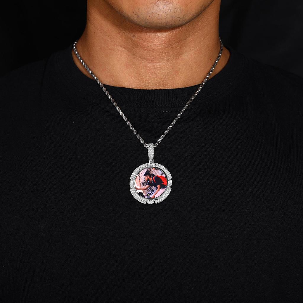 European & American Hip Hop Photo Necklace - Customizable Pendant for Women