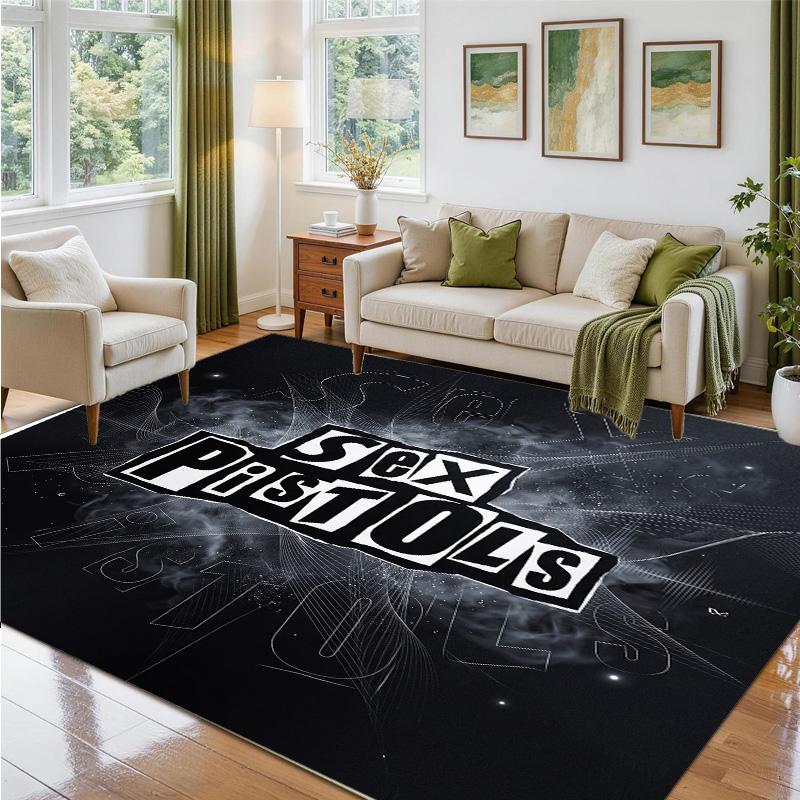 Sex Pistols Design Crystal Velvet Rug Soft Decorative Mat for Bedroom Entrance
