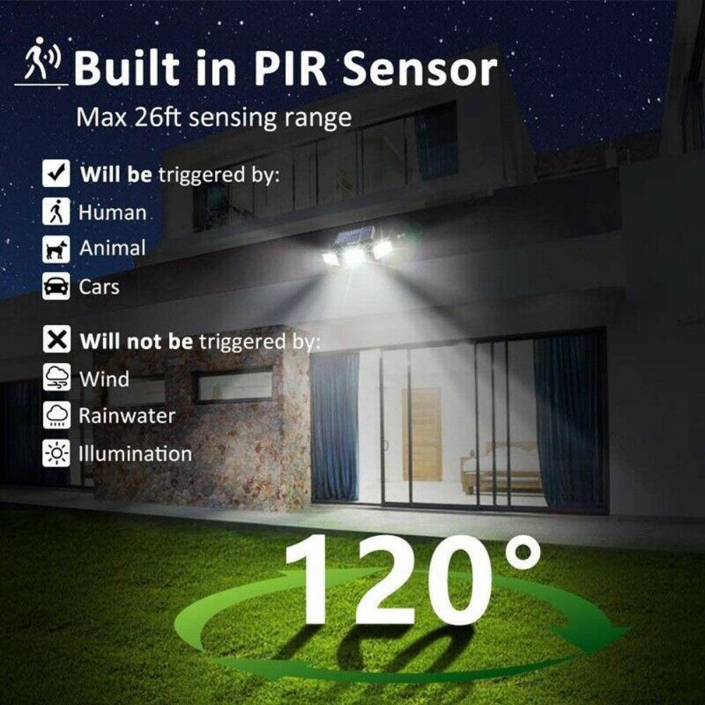 LED COB Solar Flood Light Outdoor Motion Sensor Strong Power LED Garden Wall Split Lamp Waterproof 3 Working Modes Lights