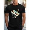 Retro 80s Cassette Tape Graphic Tee Mens Vintage Music T-Shirt Cotton