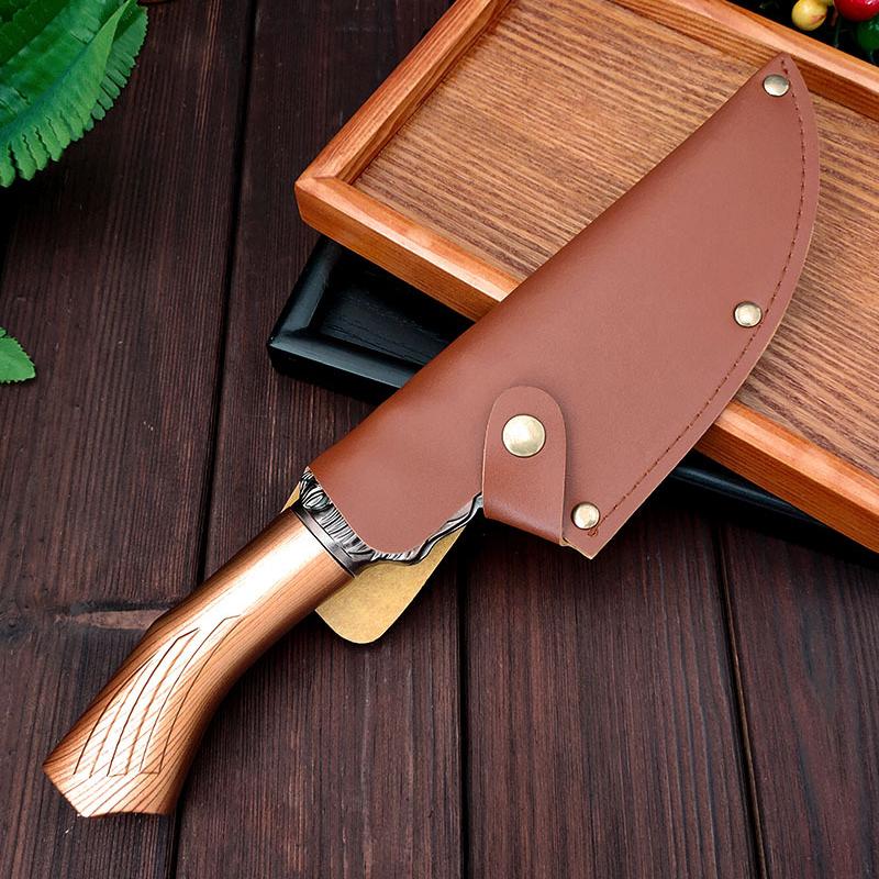 Stainless Steel Butcher's Boning Knife Meat Cleaver Kitchen Knife Vegetable and Fruit Slicing Knife with Cover
