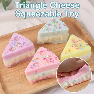 Realistic Triangular Cake Pinch Toy Simulation Cake Slow Rising Squishy Toy  Hand Relax