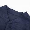 Men's Pure Linen Long-Sleeve Shirt with Stand Collar