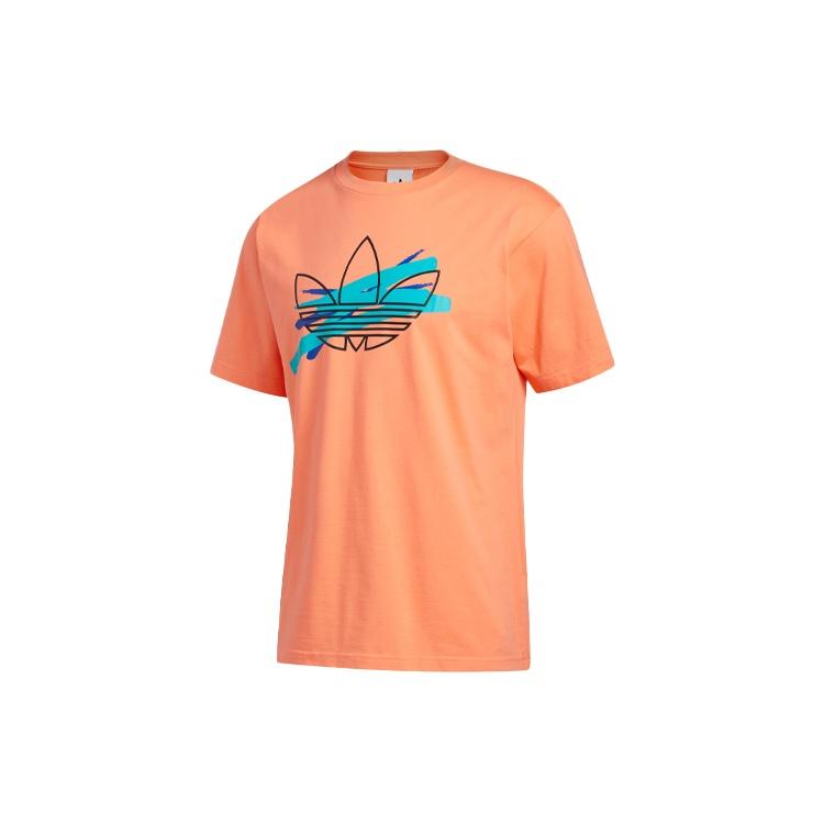 adidas originals Logo Printing Sports Round Neck Short Sleeve Orange Men s FM1545 M