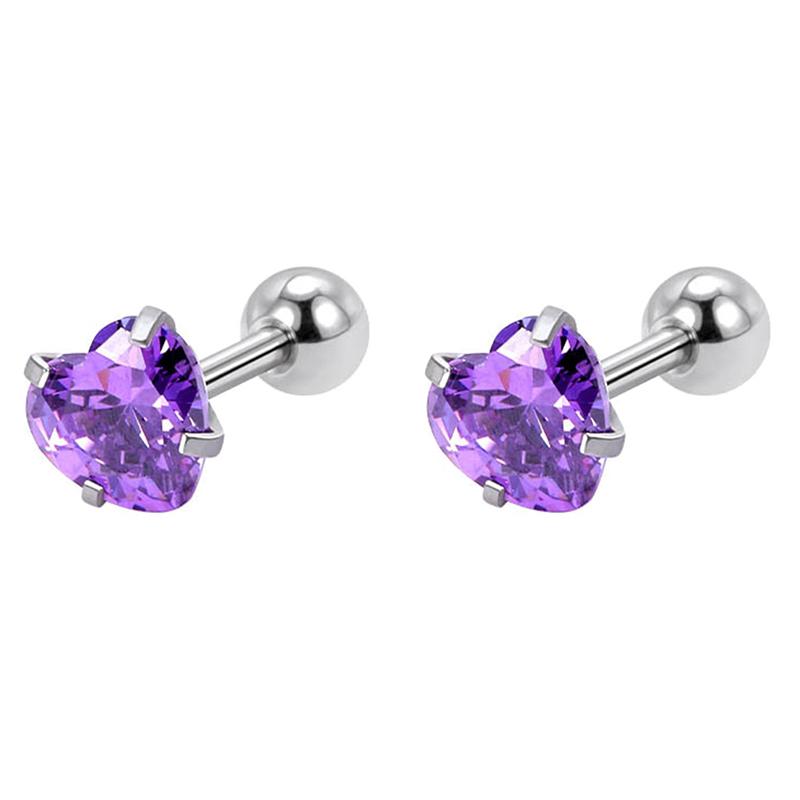1 Pair 4Mm Multicolor  Stud Earrings For Women Ear Bone Nail Cartilage Ea