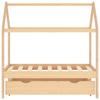 Kids Bed with Drawer Solid Pine Wood 70 X 140 Cm