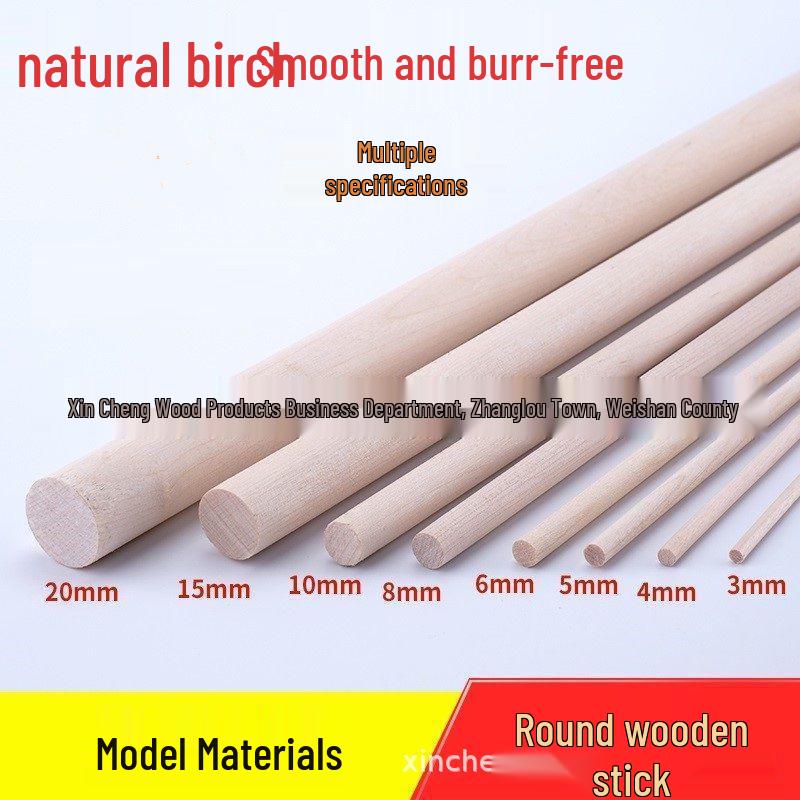 Birch Solid Wood Round Rod - Natural Finish 100*3mm