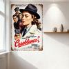 Vintage Casablanca Filmplakat Metallblechschild - Bogart Bergman Henreid, 1940er Film Noir Ästhetik Wanddeko für Bar Café Mann C