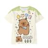 Children's T-Shirt Girl Capybara Printed Little Girl Clothes Short Sleeve Children Top O-Neck Tight T-Shirt Fashion Girl T-Shirt