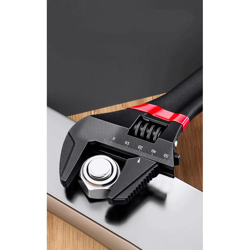 1 Pcs 6/8” Short Handle Adjustable Wrench Oversized Open Bathroom Wrench Mini Small Board Large-diameter Adjustable Short Handle