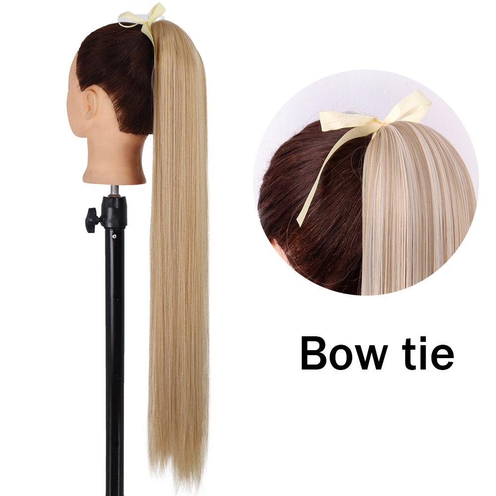 XINRAN Peluca de Cola de Caballo Recta Super Larga para Mujer Colorida Lazo Velcro Extensiones de Cabello Sintético Resistente al Calor Cola de Caballo