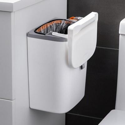 Wall-Mounted Bathroom Trash Can with Lid, Large Capacity Storage for Kitchen and Toilet Paper Waste
