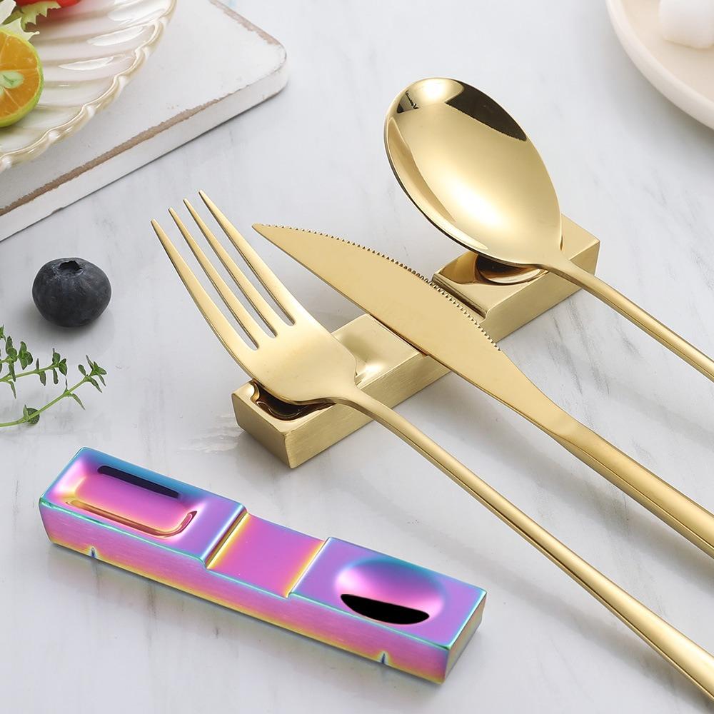 Japanese-style Stainless Steel Chopstick Rest Rectangle Cutlery Rack Chopstick Pillow  Dining Table