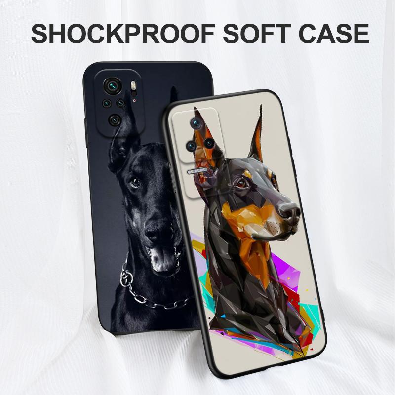 Black Tpu Case For Xiaomi Mi 11i 5G Redmi Note 11 11S Pro PLUS 4G 5G Cover Doberman