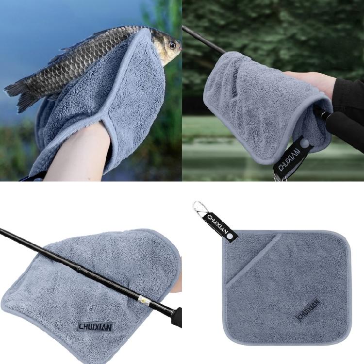 Fishing Towels Fishing Cleaning Towel with Clip Outdoor Fishing Accessory Soft Quick Drying Baits Towel Microfiber Towel