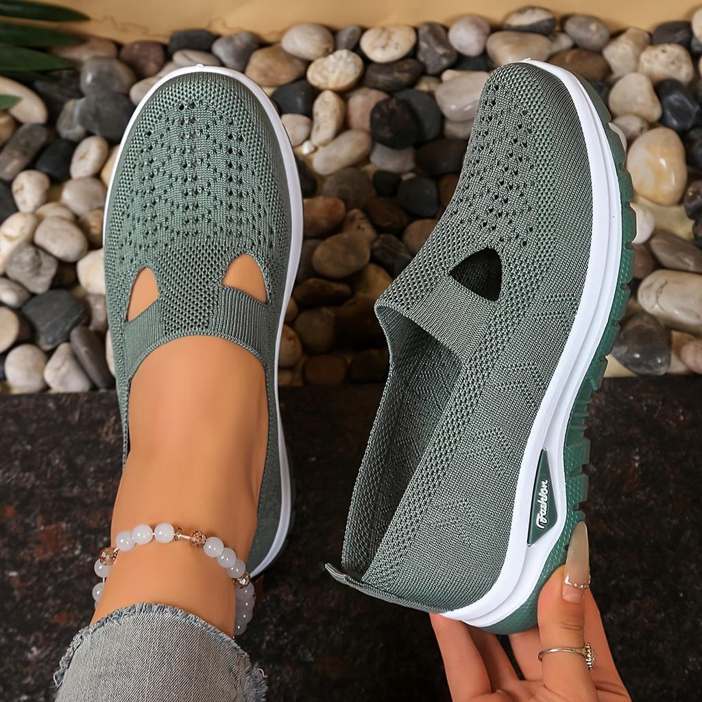 Sneakers da Donna Traspiranti con Suola Ammortizzata in PVC - Scarpe da Passeggio a Maglia Slip-On Basse Adatte per Interni/Esterni, Scarpe da Donna