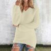 Women's Casual Fashion Long Sleeve Button-Down Pullover Top