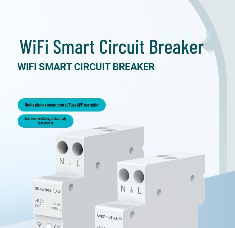 WiFi Tuya Smart Schutzschalter: Fernbedienung, Timer, Messung, Überstrom-/Überspannungsschutz und Alarmsystem.