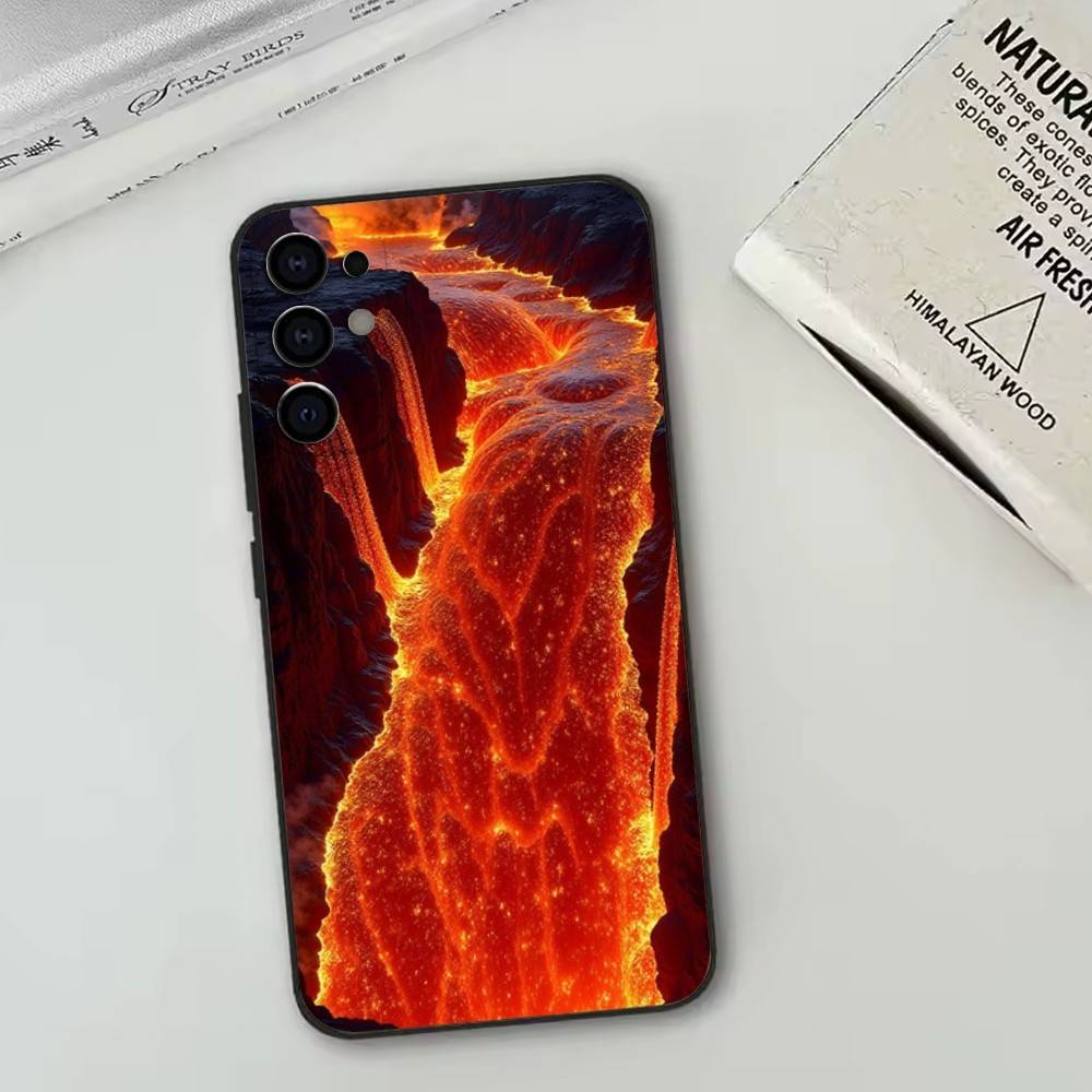 Vulkan Handyhülle Schwarzes Silikon Weich Für Samsung S25,S24,S21,S22,S23,S30,Ultra,S20,Plus,Fe,Lite