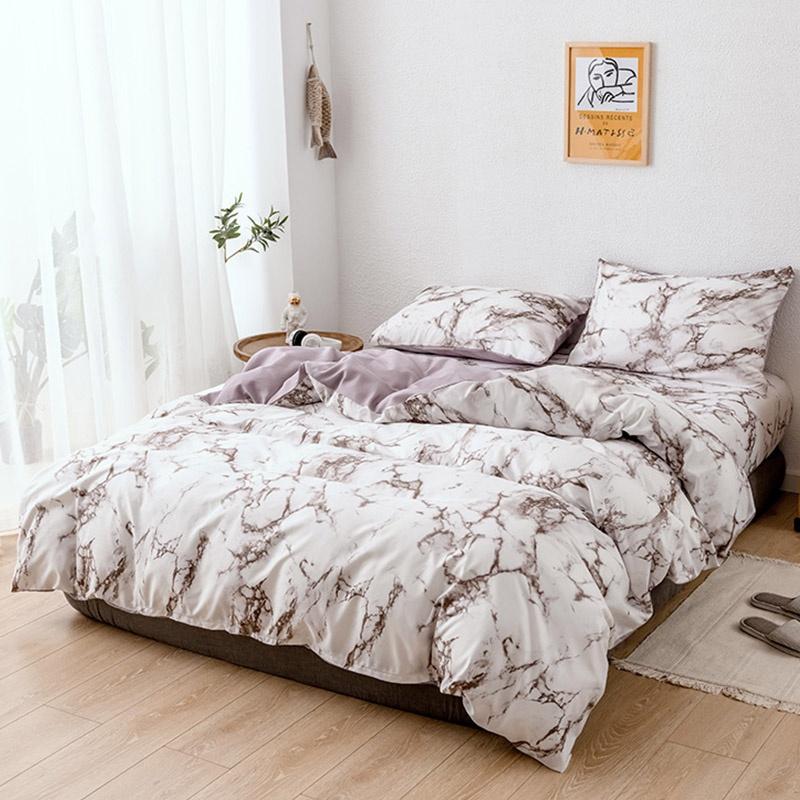 Blush Efecto De Mármol Cubierta Edredón Individual Juego De Cama Funda De Almohada Supersoft hojas por departamento