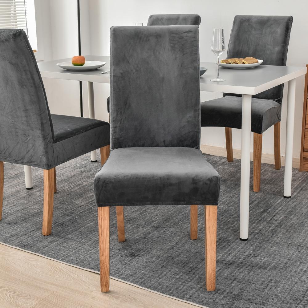 Velvet Plush Stretch Chair Slipcover Elastic Spandex Chair Cover for Dining Room Kitchen Wedding Banquet Hotel Housse De Chaise