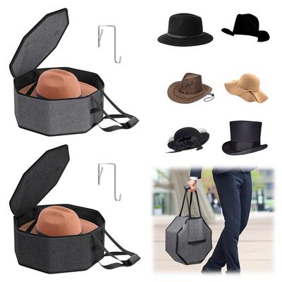 Hat Storage Box with Hook Stackable Hat Organizer with Cardboard Support Foldable Hat Case for Women Men Storage