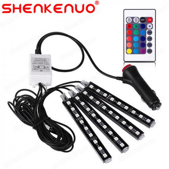 RGB LED Car Interior Lights Strip Accessories Floor Decorative Atmosphere Lamp 4