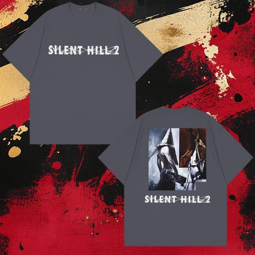 2026 New In Silent Hill 2 Pyramid Head Horror Game Print T Shirts Men Women Gothic Vintage Punk Tops Unisex Short Sleeve T-shirt
