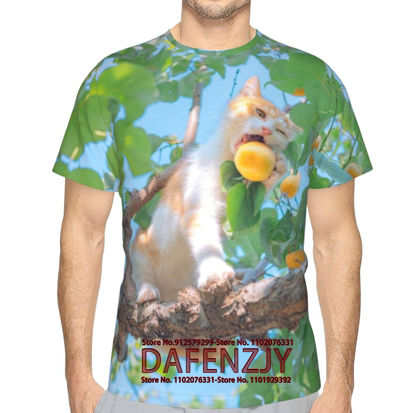 

men/women Funny animal Cat Kitty 3d Print Casual T-Shirt Summer Harajuku T Shirts Casual Fashion Tee Clothes One Size армія зелений колір