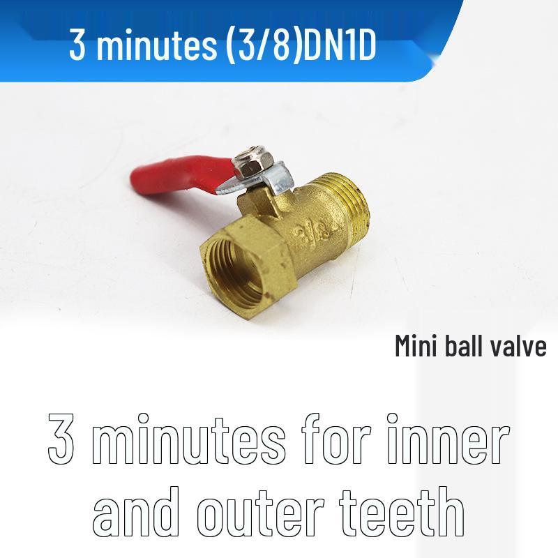 Pneumatic 4-Point Copper Ball Valve Switch for Air Compressor and Water Pipe, Internal/External Thread