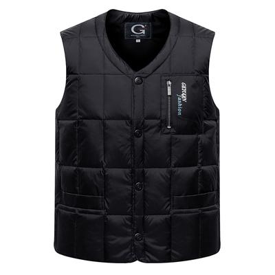 Men's Autumn Winter Waterproof Waistcoat Vest V-Neck Sleeveless Solid Color Warm Jacket