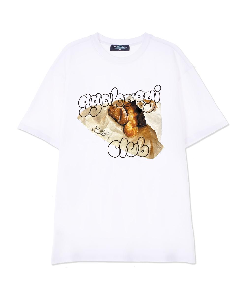 Astral Projection Glutinous Rice Twist Supima Cotton Round Neck Short Sleeve T-Shirt_White L