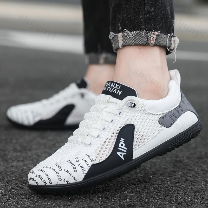 Summer Men's Flat Shoes 2025 New Breathable Mesh Sport Casual Shoes Fashion Non-slip Board Shoes Trendy Zapatillas De Hombre