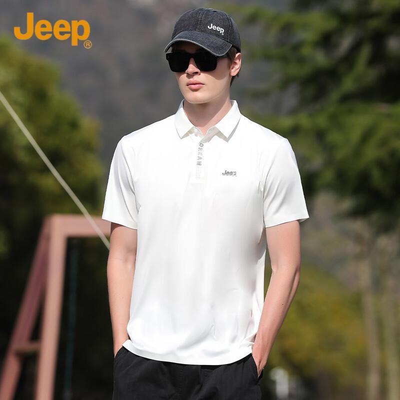 Jeep Men's Ice Silk Breathable Short Sleeve Polo Shirt