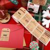 200pcs Vintage Christmas Label Stickers - Self-Adhesive Xmas Name Tags with Santa & Reindeer Designs, Kraft Paper Labels