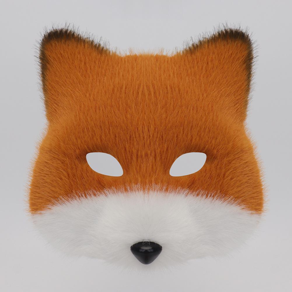 Furry Animal Mask Cosplay Fox Costume Accessories Stage Performance Halloween Party Decoration For Adults
