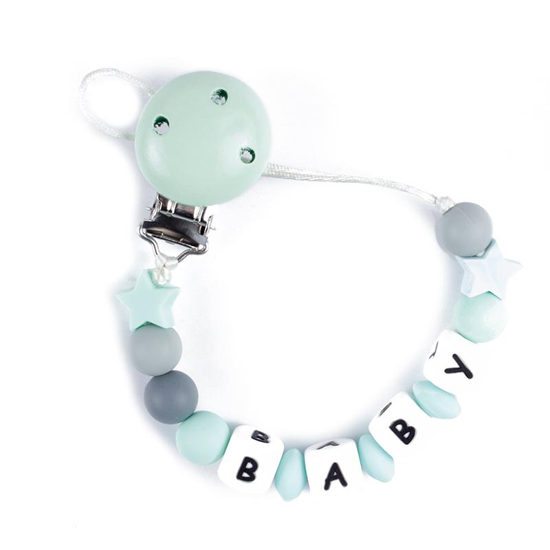 

Baby Nipples Clips Silicone Teething Beads Baby Birthday Shower Gift Baby Pacifier Clip Chain Personalized Name Dummy Holder