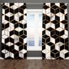 Luxury Black Gold Geometric Curtains Modern Line Window Drapes 2 Panels Elegant Living Room Bedroom Home Decor