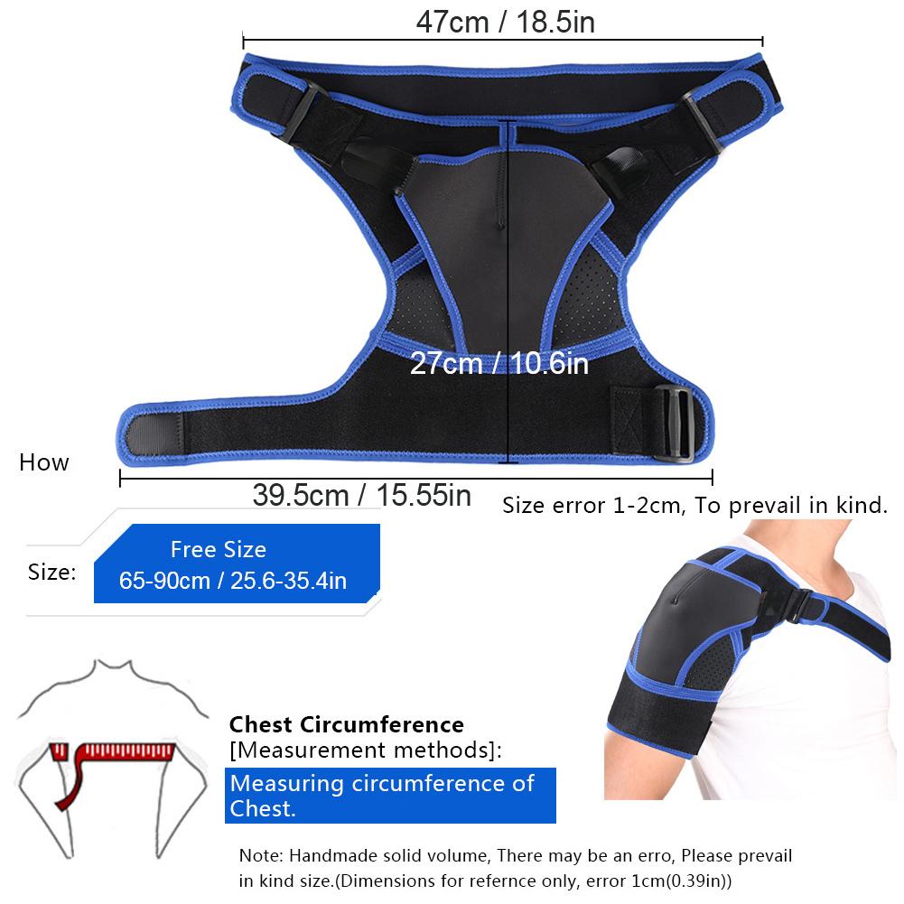 4 Direction Adjustable Breathable Sports Single Shoulder Brace Protector Support Band Pad for Right LeftM(airbag