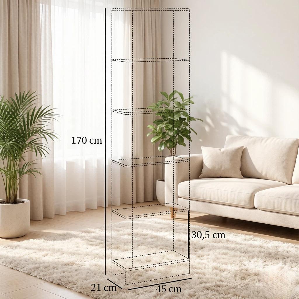 Modern Standing Shelf with Open Design, Bookshelf, Stylish Storage Shelf for Modern Interiors (bookshelf Only)