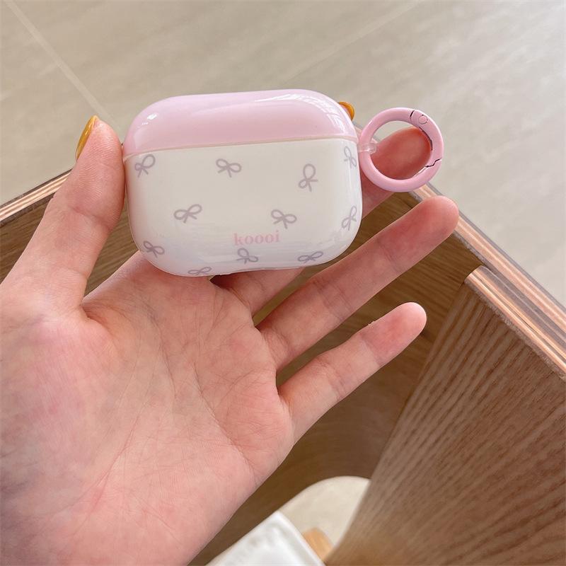 Korean ins pink bow AirPods Pro earphone case for Apple 1/1 generation wireless bluetooth case