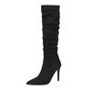 High Heel Boots Women's New Autumn Pointed Leopard Print Skinny Elastic Boots Long Boots Thin Heel High Boots