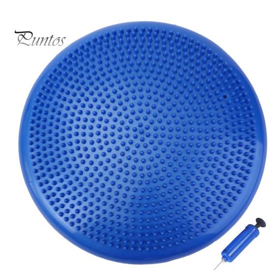 

Кругла балансирна дошка з насосом. Товста йога для фітнесу. Надувна подушка для сидіння. Масаж для ніг. Знеболювальна подушка. Для дітей, дорослих. Диск для сенсорного балансу. синій