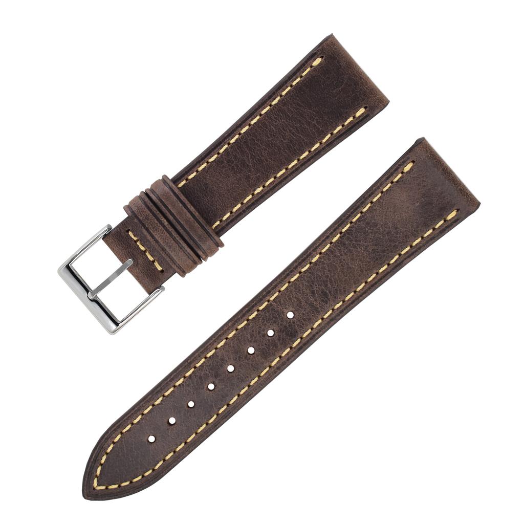 Genuine Cowhide Leather Watch Strap Universal Plain Watch Belt Women Men Smart Watch Band 20mm 24mm