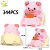 HUIQIBAO Mini Süßes Schwein Mikro Bausteine 3D Diamant Modell Tiere Steine DIY Stadt Bau Spielzeug für Kinder Kinder Geschenk