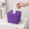Sense of Future Tissue Box Sci-fi Theme Box, with Smooth Paper Extraction, Large Capacity Cubic Design Trendy Organizer, Hard Shell Durable